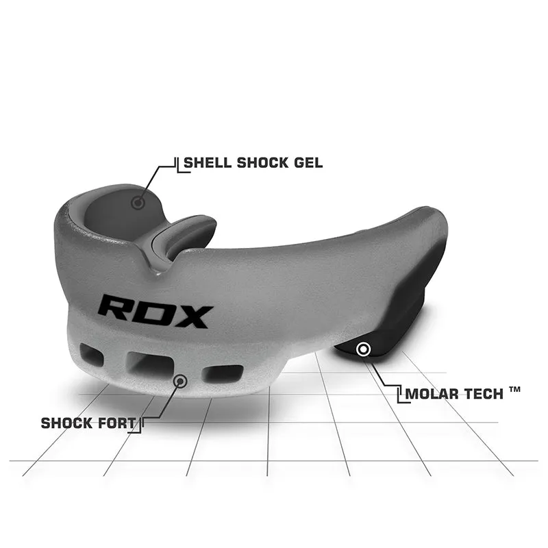 RDX 3G Paradenti Boxe Grigio Adulti Gel Bolla Mordi