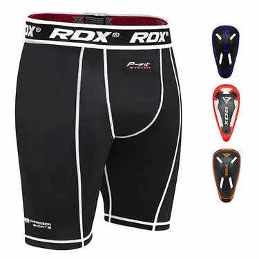 RDX X14 Pantaloncini Compressione con Conchiglia MMA