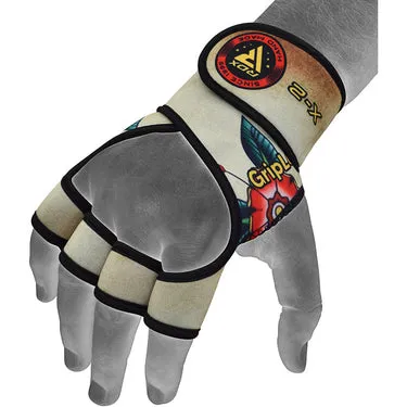 RDX T2 Grips Palestra Neoprene con Polsiera Nero