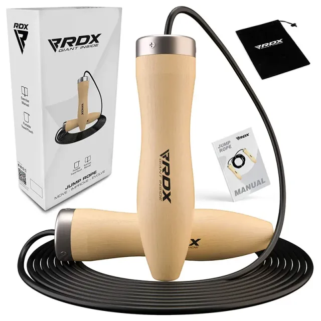 RDX BR Corda Salto Manici Legno 10.3ft 5mm