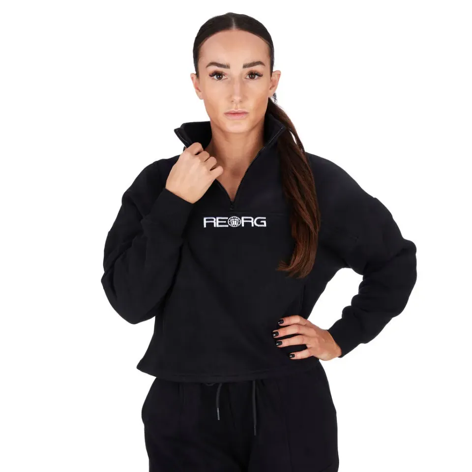 Tatami REORG Felpa Mezza Zip Donna Nera Cotone