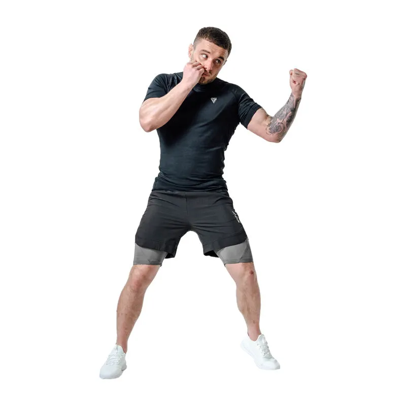 RDX T16 Pantaloncini Compressione 2 in 1 MMA con Tasche