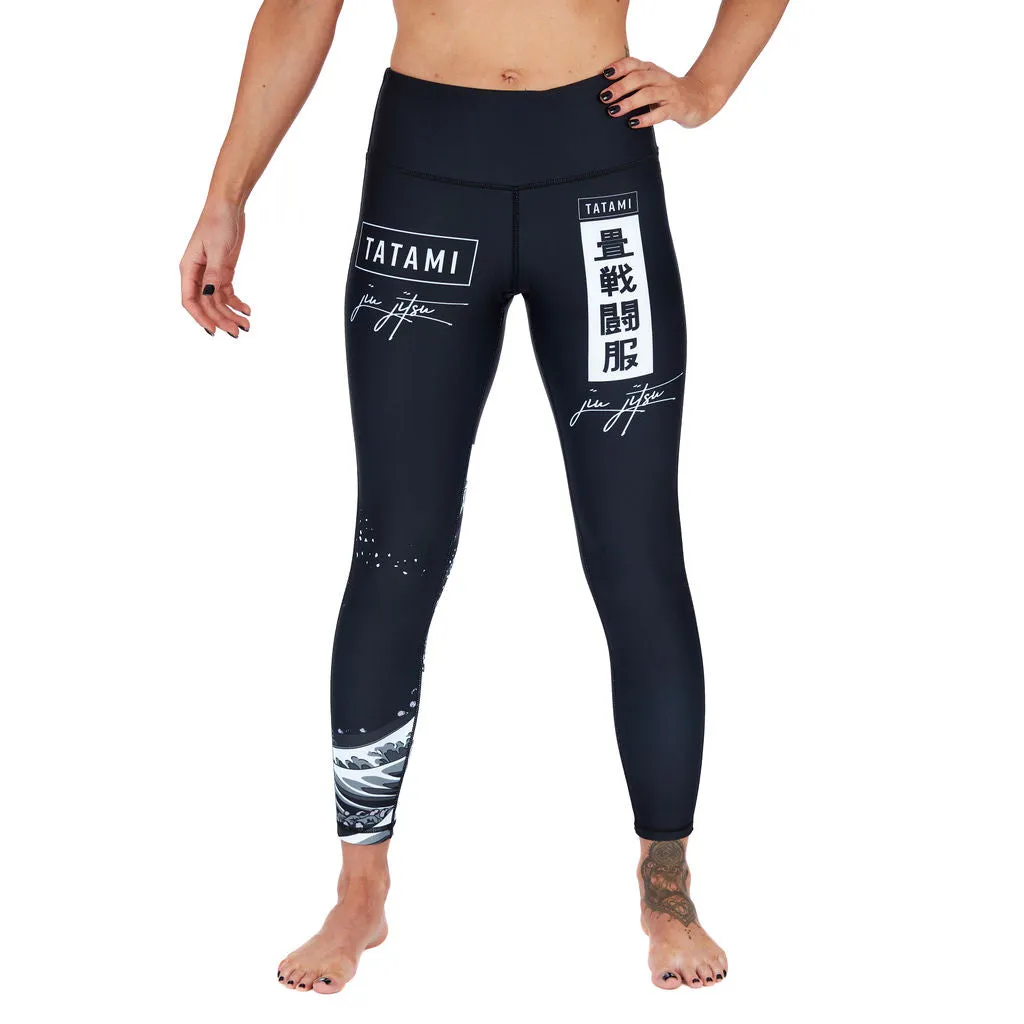 Tatami Kanagawa Leggings Donna Neri Elasticizzati