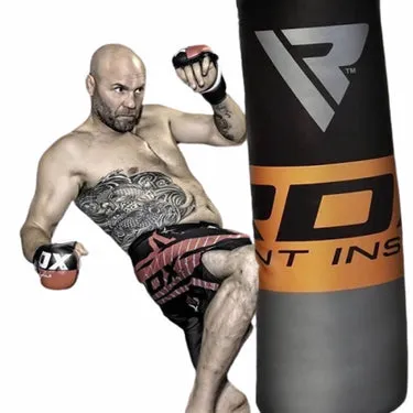 RDX F12 Sacco Boxe 4FT Set Guanti Nero Arancio
