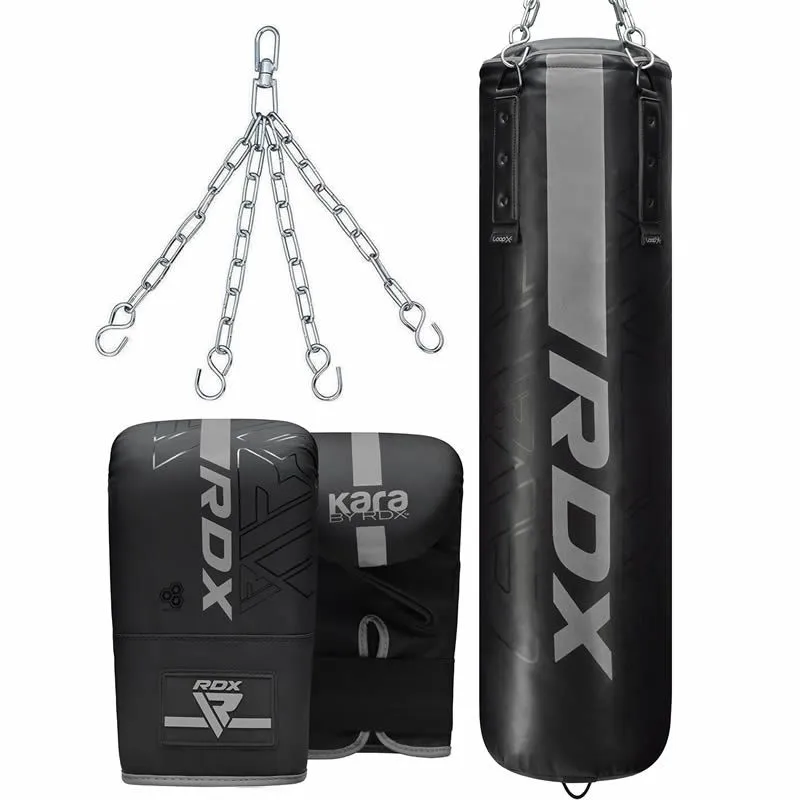 RDX F6 Kara sacco da boxe 4ft nero riempito resistente