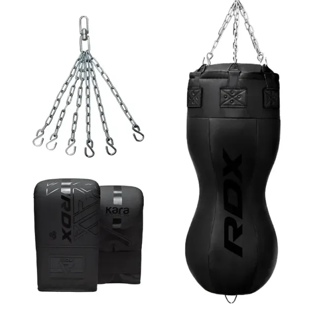RDX BR Sacco da Boxe Nero Riempito con Guantoni Resistente