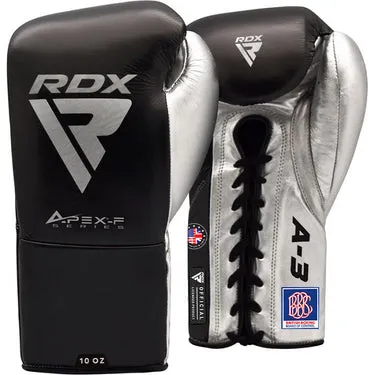 RDX A3 Fight Guanti Boxe Lacci Pelle Omologati