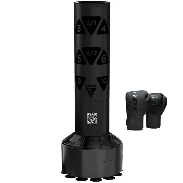 RDX Ronin Sacco da Boxe Bambini Base Stabile con Guanti Nero
