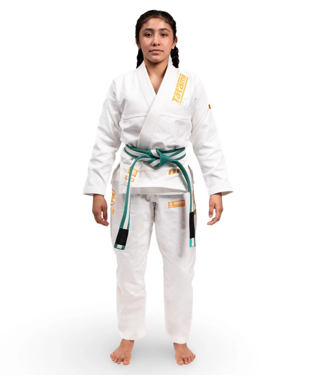 Tatami Fightwear Pro Series kimono BJJ bambino bianco oro