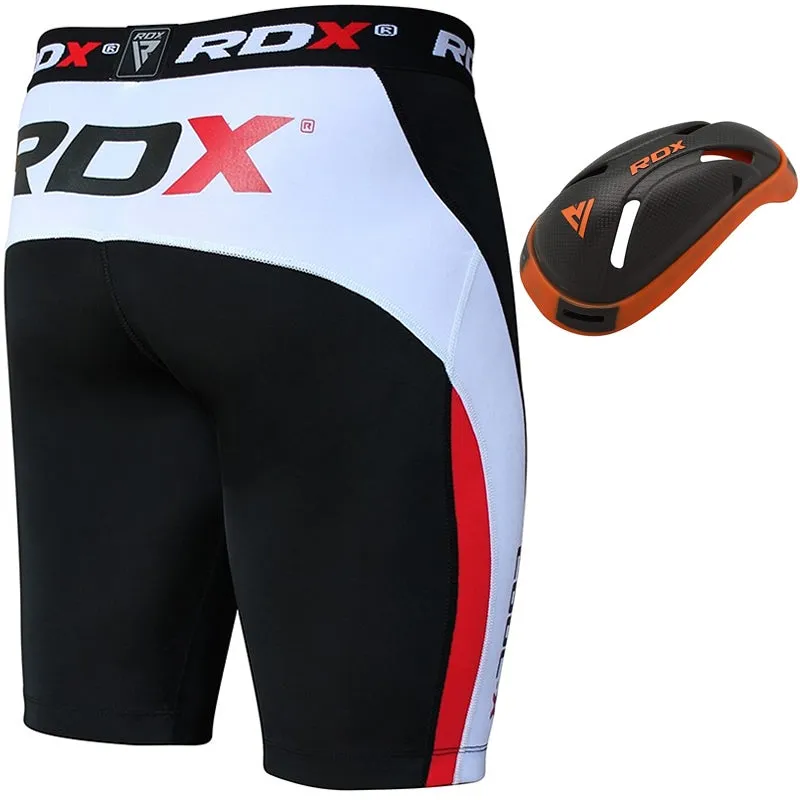 RDX MB Pantaloncini Compressione con Conchiglia rossi