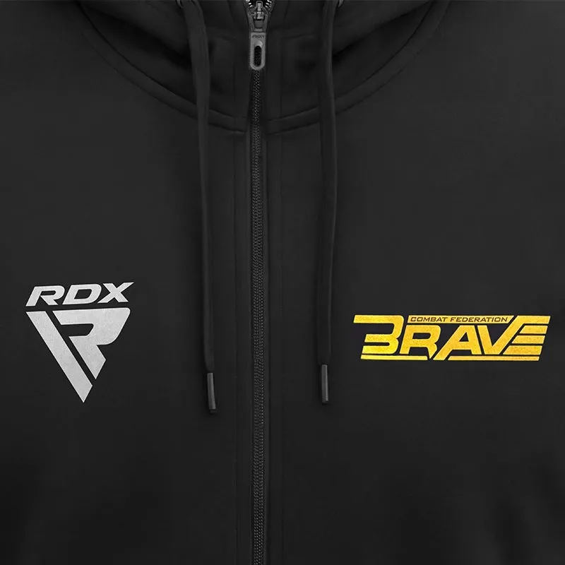 RDX Brave B1 felpa cappuccio cotone 300GSM nera oro