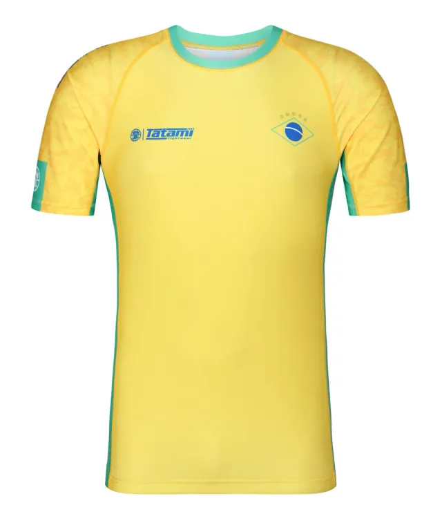 Tatami Abstract Brazil rash guard bambino gialla manica corta