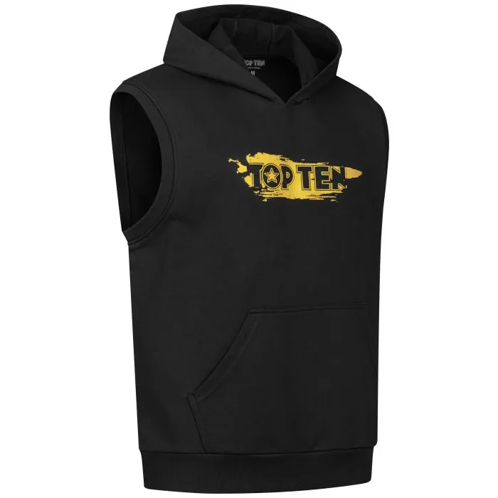 TOP TEN Power Ink 3D Felpa Smanicata Tank Hoodie in Cotone