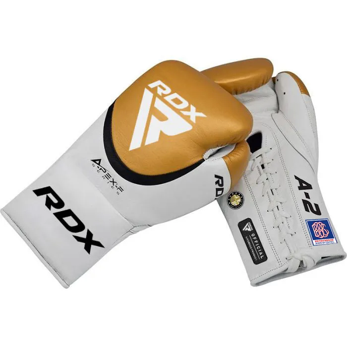 RDX A2 Guanti Boxe Pro Lacci 10oz Rossi Pelle