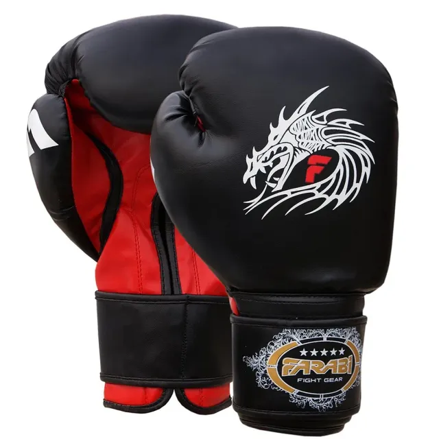 Farabi Dragon guanti boxe 8 oz pelle sintetica