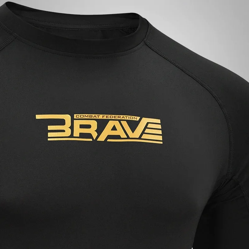 RDX Brave B1 Rash Guard Nera Uomo Compressione