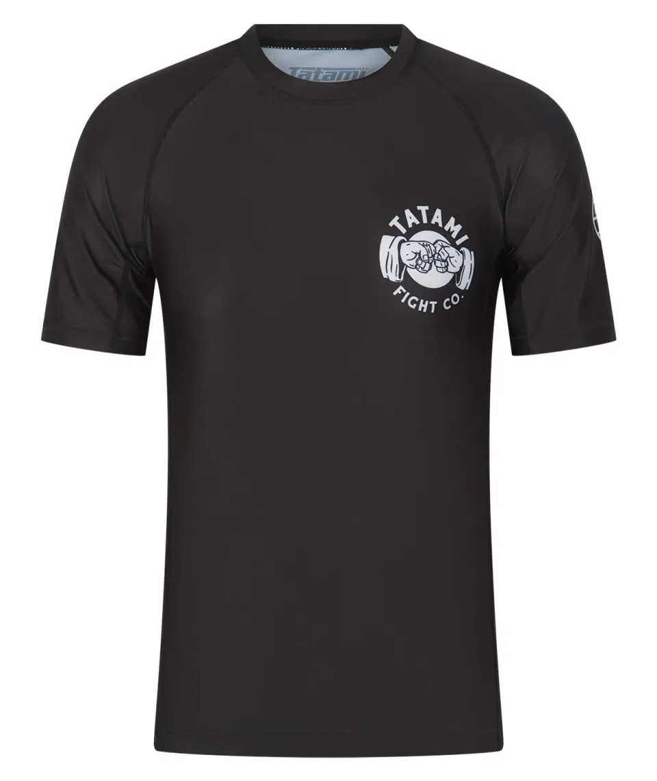 Tatami Fist Bump rash guard uomo nera manica corta riciclata