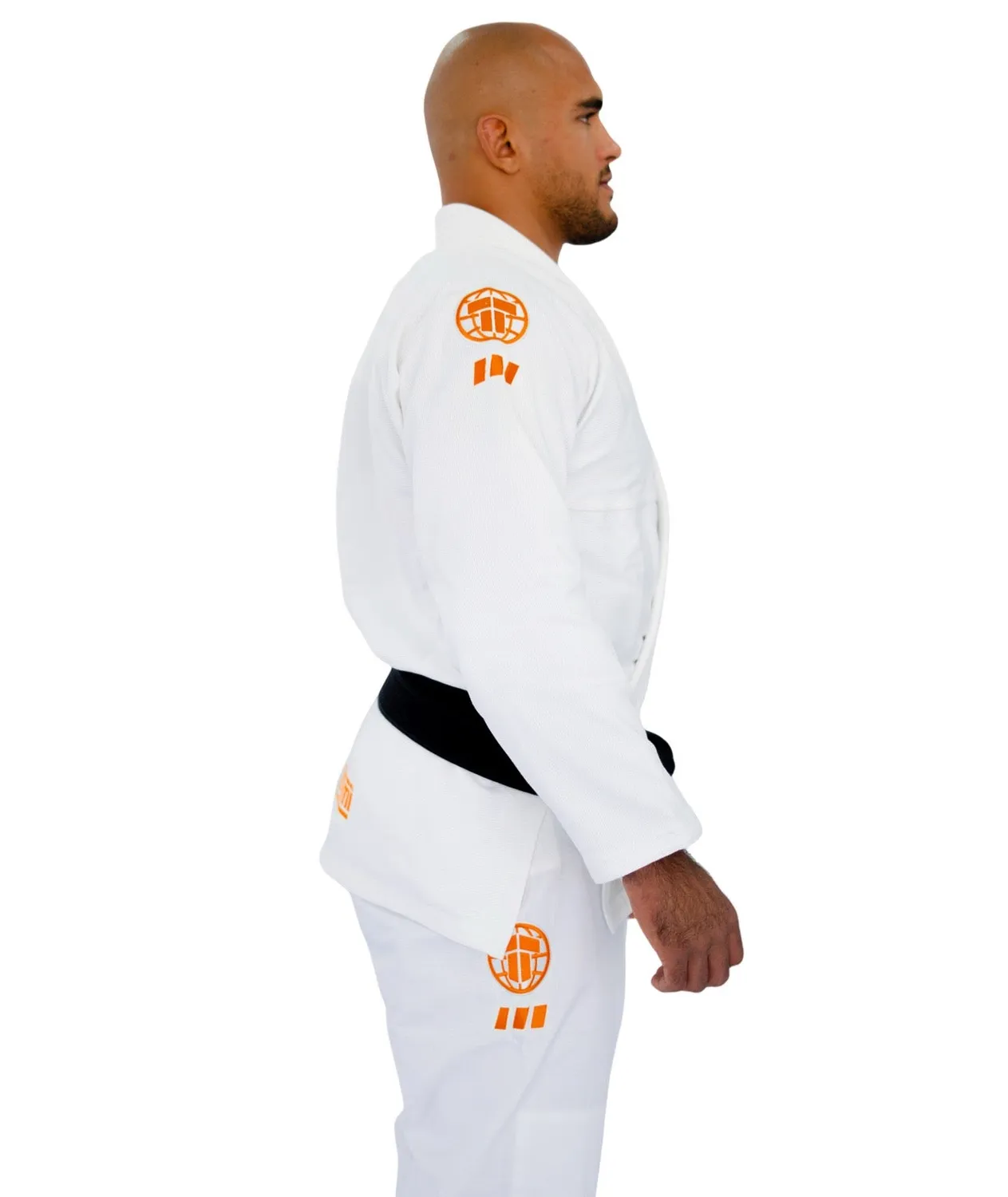 Tatami Pro Series kimono BJJ bianco leggero ricami arancioni