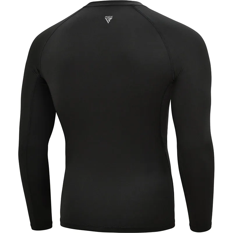 RDX T15 Rash Guard Maniche Lunghe Nera Compressione