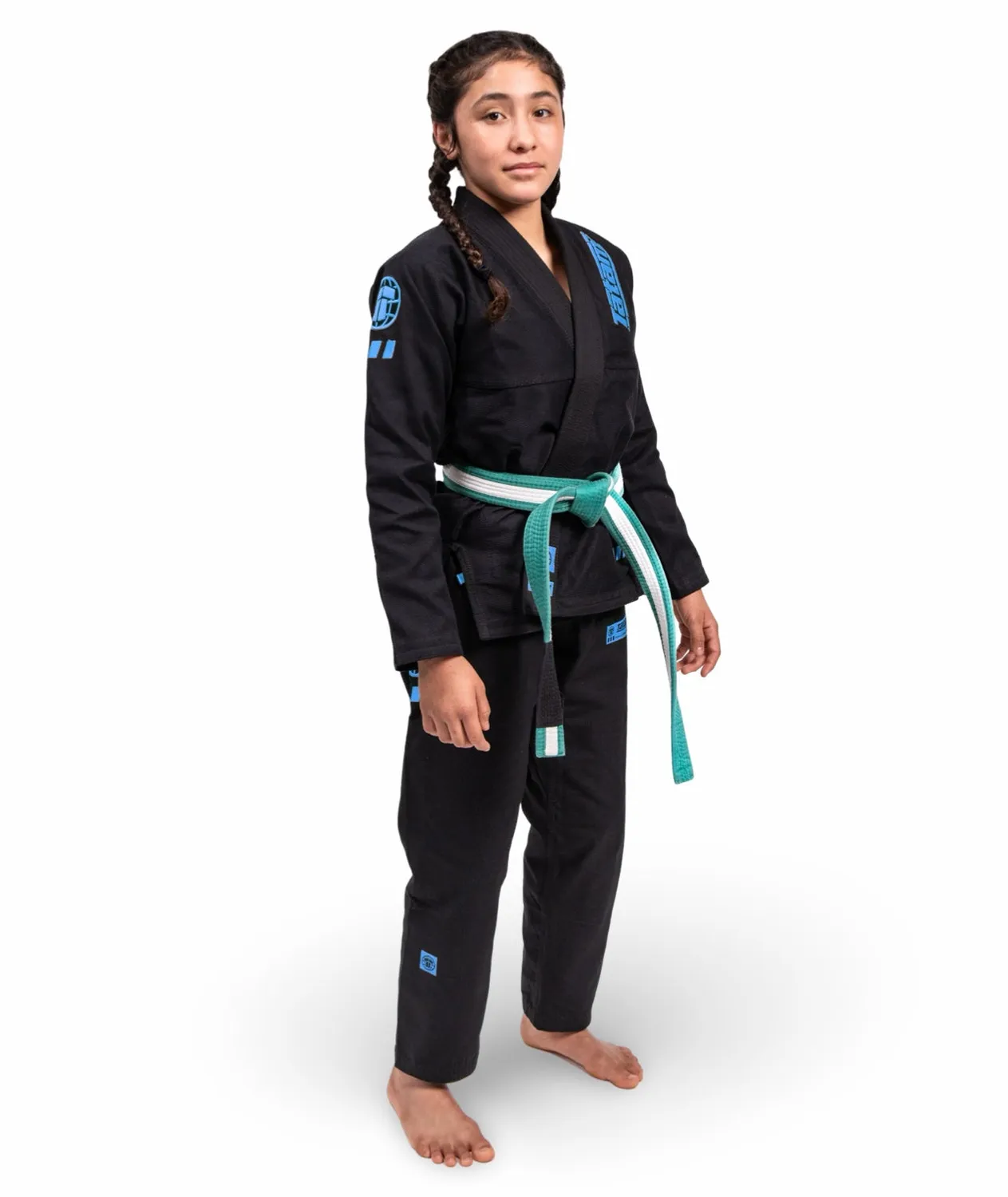 Tatami Fightwear Kids Pro Series kimono BJJ nero azzurro M1