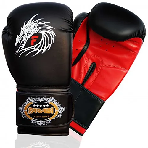 Farabi Dragon guanti boxe 16 oz da sacco neri