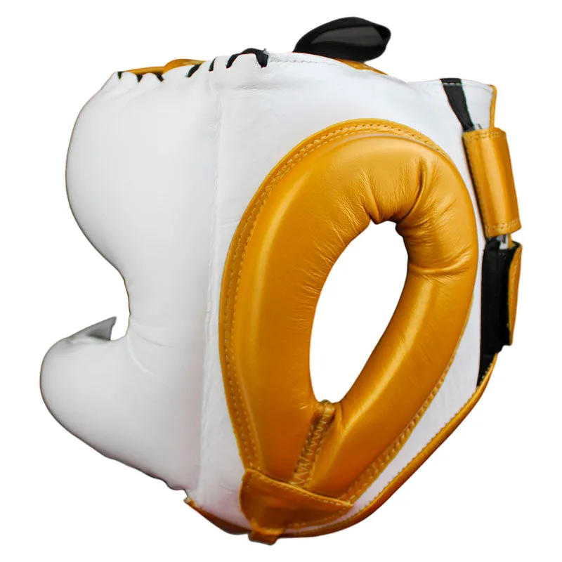 Cleto Reyes Safetec casco boxe barra V oro pelle