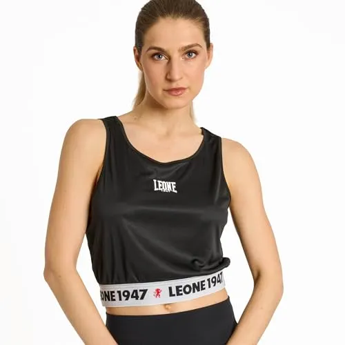 Leone 1947 ABX211 Canotta Crop Donna Blu Scuro Traspirante