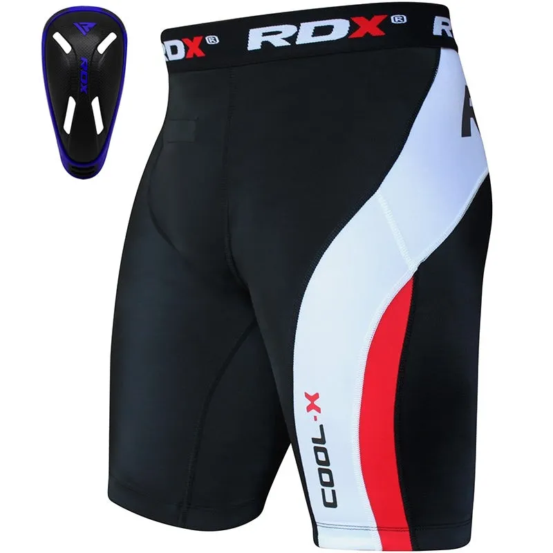 RDX MB Pantaloncini Compressione con Conchiglia rossi