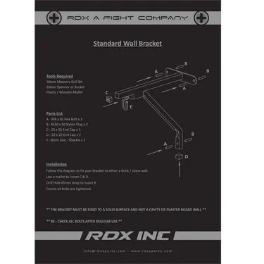 RDX X1 staffa parete sacco boxe acciaio 40 kg