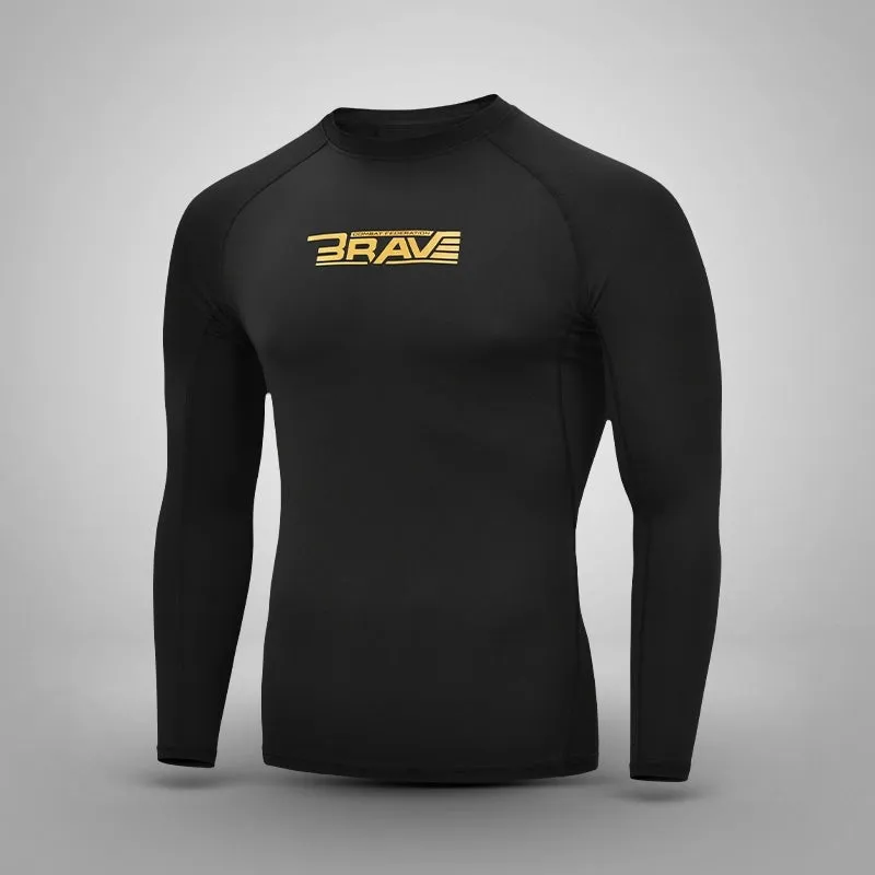 RDX Brave B1 Rash Guard Nera Uomo Compressione