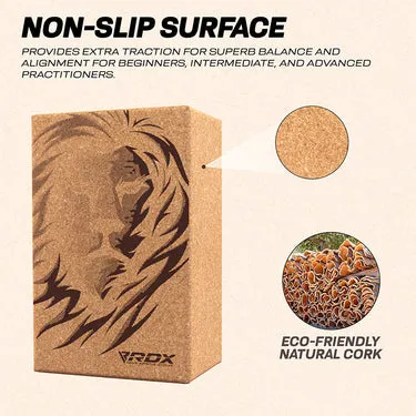 RDX D1 blocco yoga sughero naturale antiscivolo