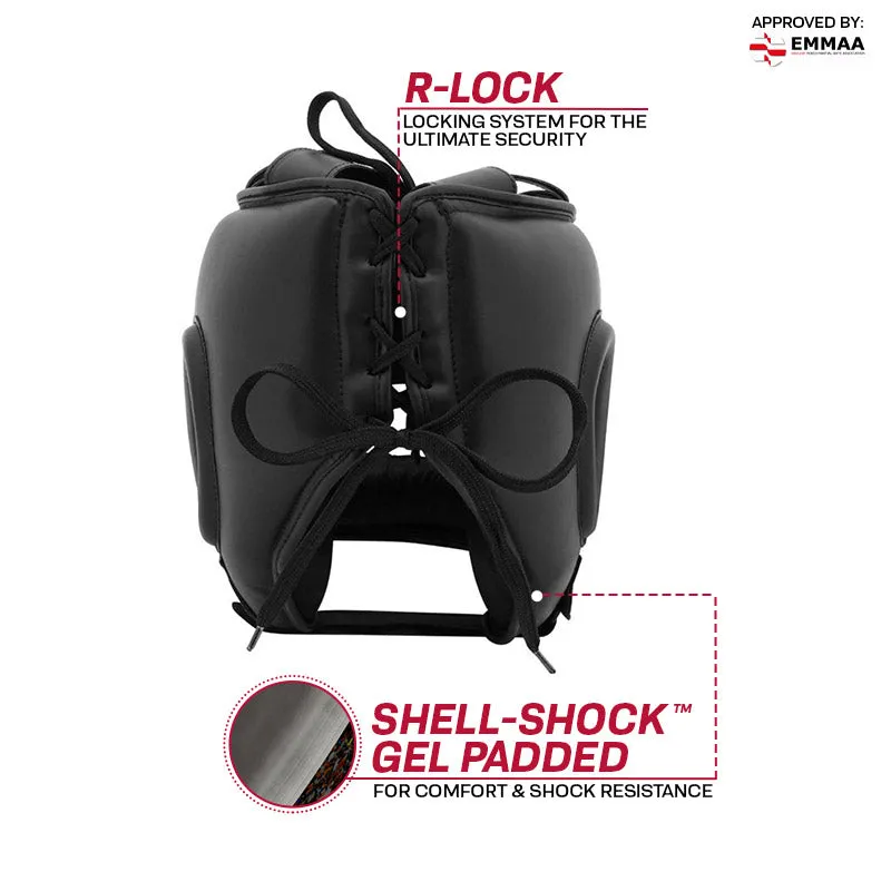 RDX T2 Casco Boxe con Paranaso Nero pelle Maya Hide