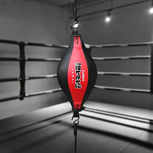 Farabi Palla Doppio Elastico Boxe ovale pelle 33cm