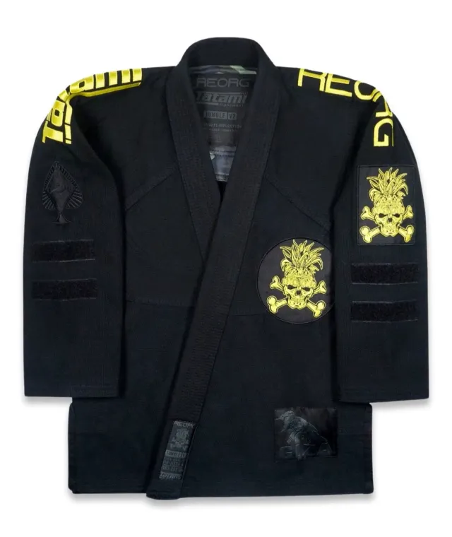 Tatami Reorg Jungle V2 Kimono BJJ Donna Nero cotone 375g