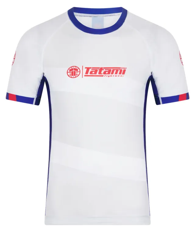 Tatami Nomad Rash Guard White Navy uomo corte