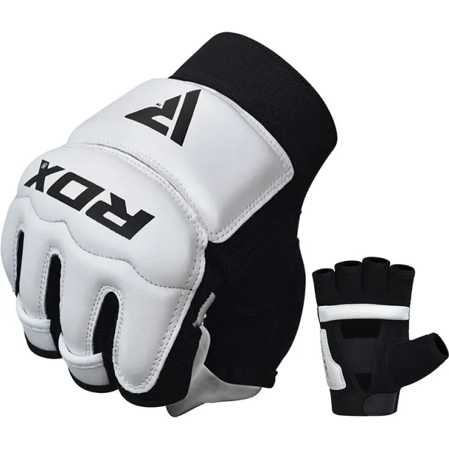 RDX T2 guanti taekwondo bianchi in pelle