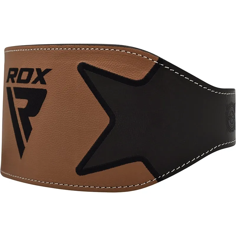 RDX Cintura Sollevamento Pesi Pelle Marrone 6 Pollici