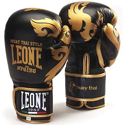 Leone 1947 Maori Guanti boxe neri 16 OZ pelle