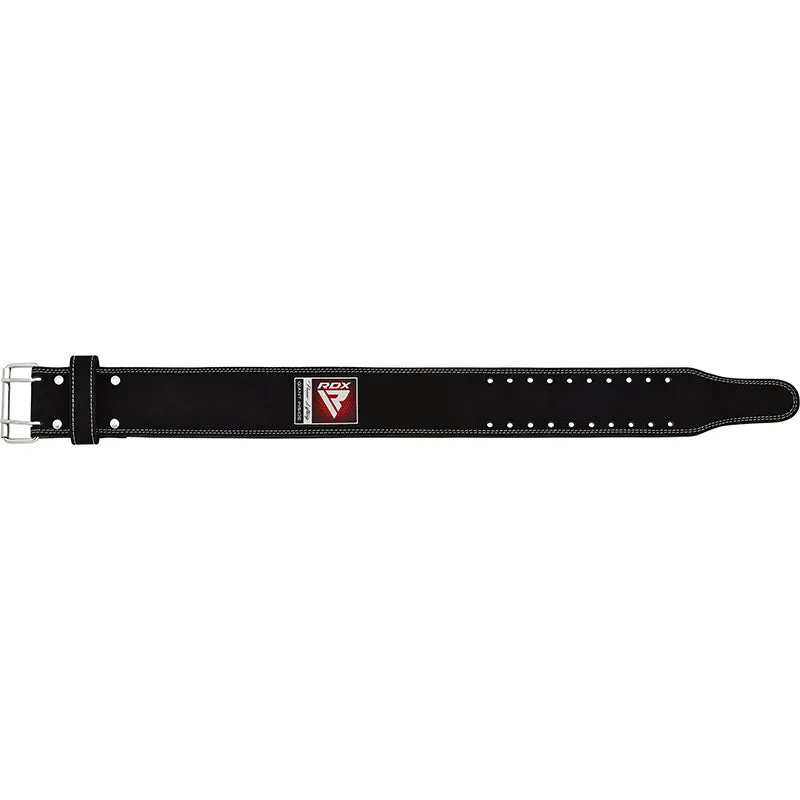 RDX 4PB cintura powerlifting nera pelle fibbia acciaio