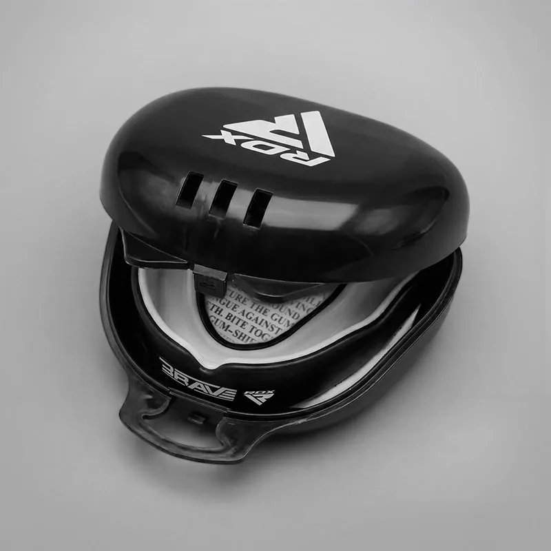 RDX Brave Paradenti Boxe Bianco Nero Bolla e Mordi