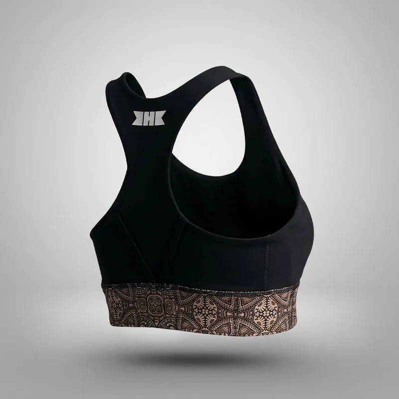 RDX Brave B2 reggiseno sportivo nero-oro compressivo