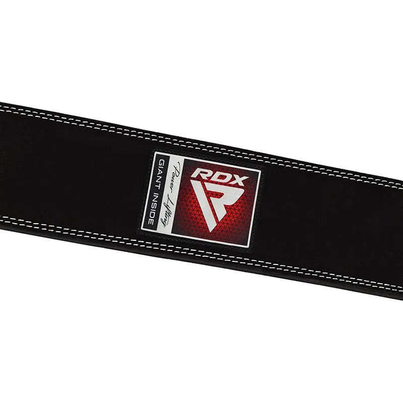 RDX 4PB cintura powerlifting nera pelle fibbia acciaio