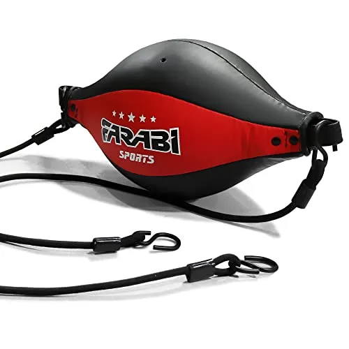 Farabi Palla Doppio Elastico Boxe ovale pelle 33cm