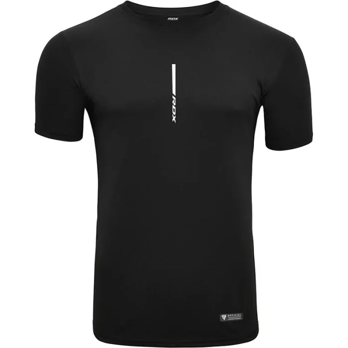 RDX T2 T-Shirt Palestra Nera Maniche Corte