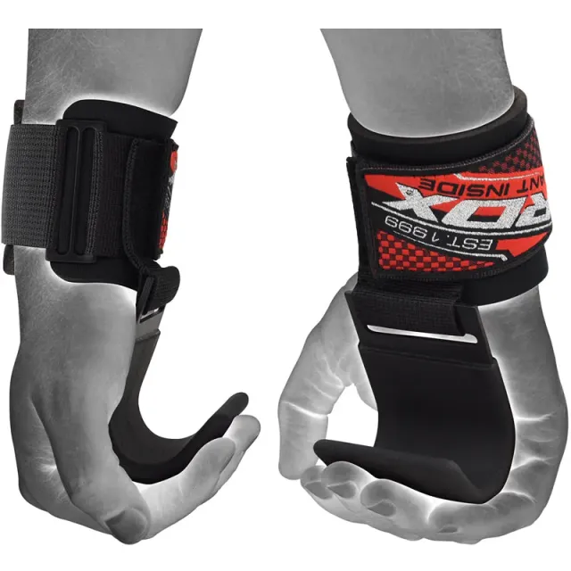 RDX W5 straps sollevamento pesi con gancio neri