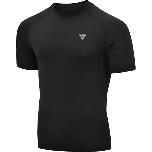 RDX T15 Rash Guard Nero Maniche Corte Termica