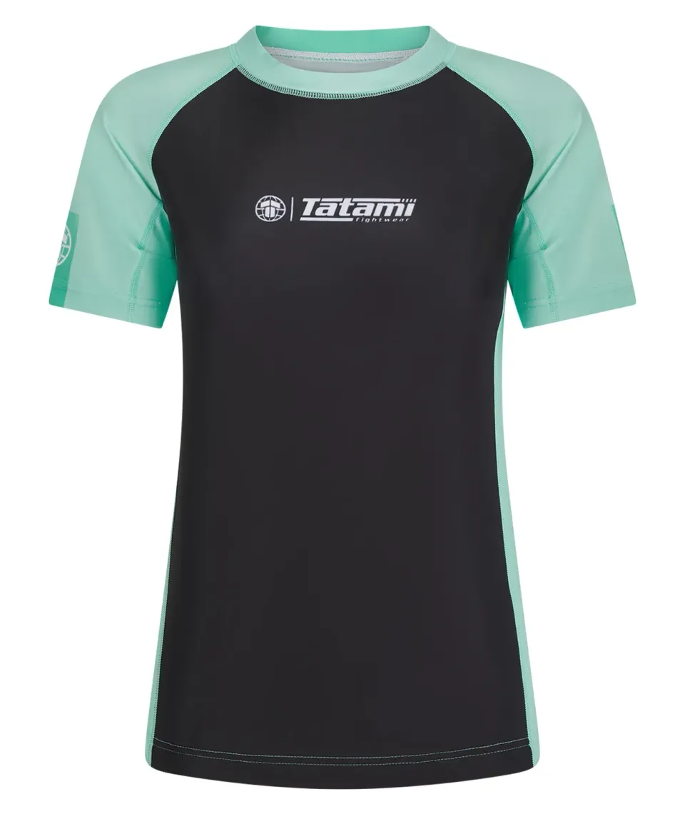 Tatami Fightwear Contrast rash guard maniche corte donna menta-nero