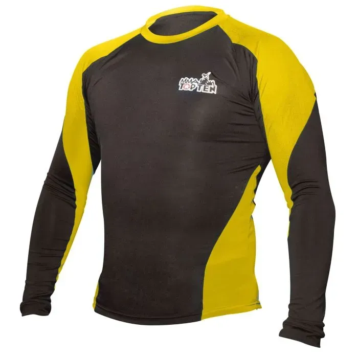 TOP TEN MMA Rash Guard compressione elastica