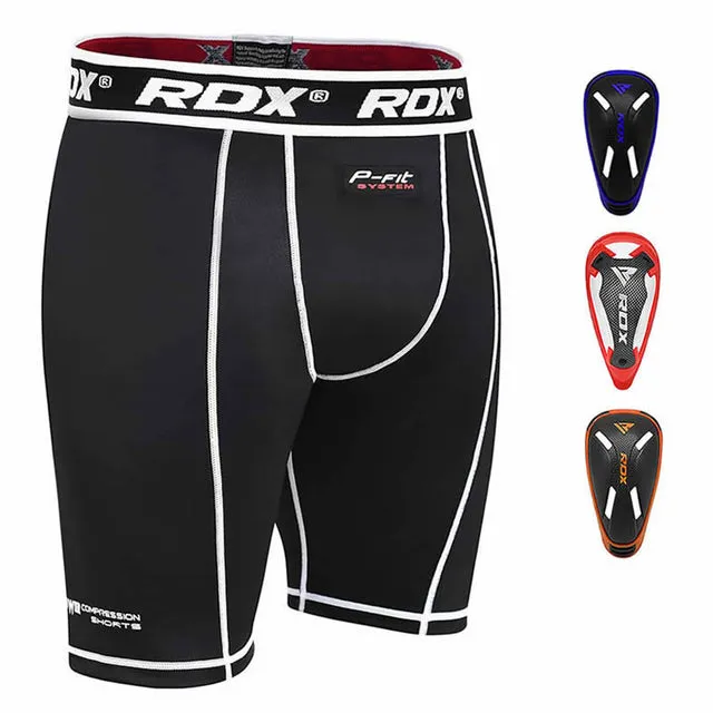 RDX X14 Pantaloncini Compressione con Conchiglia MMA