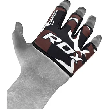RDX 4 Camo grips palestra mezzo dito gel antiscivolo